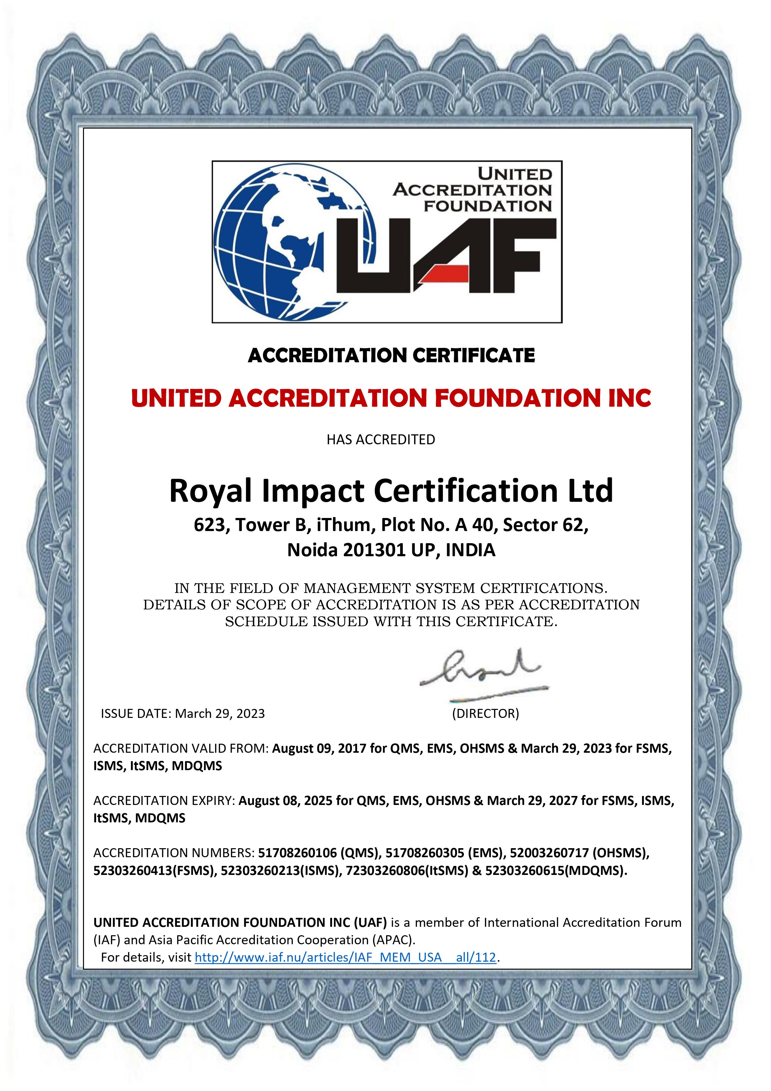 accreditation uaf